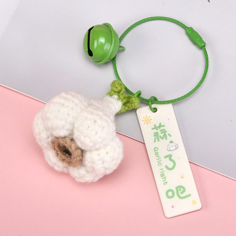 [Blind Box] 3 Crochet Accessories + 2 DIY Plush Pet, Knitted finished product garlic, green onion, Chinese cabbage pendant creative keychain bag accessory exquisite gift