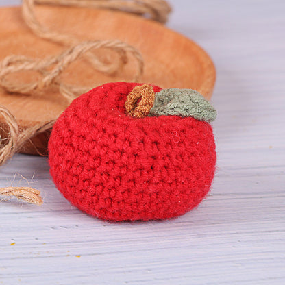 [Blind Box] 3 Crochet Accessories + 2 DIY Plush Pet, Cute fruit crochet persimmon strawberry keychain car bag hanging accessory good things happen wool pendant