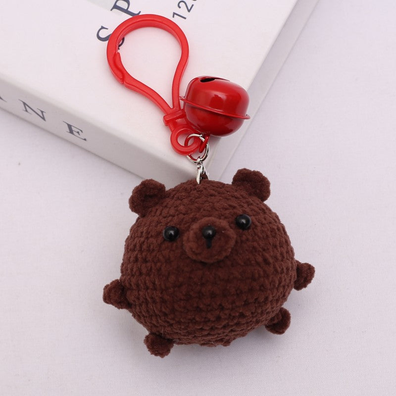 [Blind Box] 3 Crochet Accessories + 2 DIY Plush Pet, Hand crochet wool doll crochet chubby pendant cross-border hand crochet cartoon doll finished product