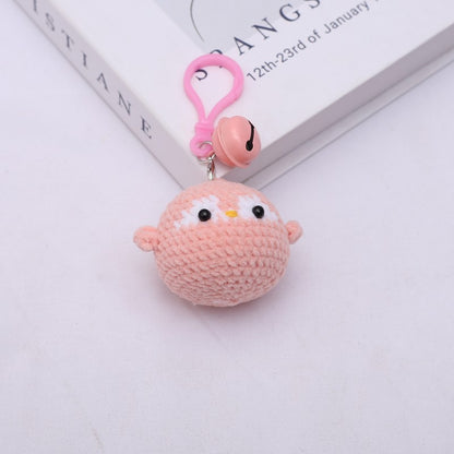 [Blind Box] 3 Crochet Accessories + 2 DIY Plush Pet, Hand crochet wool doll crochet chubby pendant cross-border hand crochet cartoon doll finished product