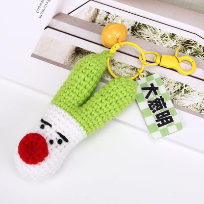 [Blind Box] 3 Crochet Accessories + 2 DIY Plush Pet, Knitted finished product garlic, green onion, Chinese cabbage pendant creative keychain bag accessory exquisite gift