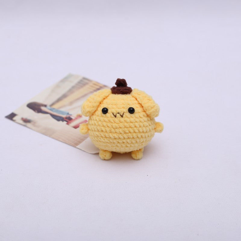 [Blind Box] 3 Crochet Accessories + 2 DIY Plush Pet, Hand crochet wool doll crochet chubby pendant cross-border hand crochet cartoon doll finished product