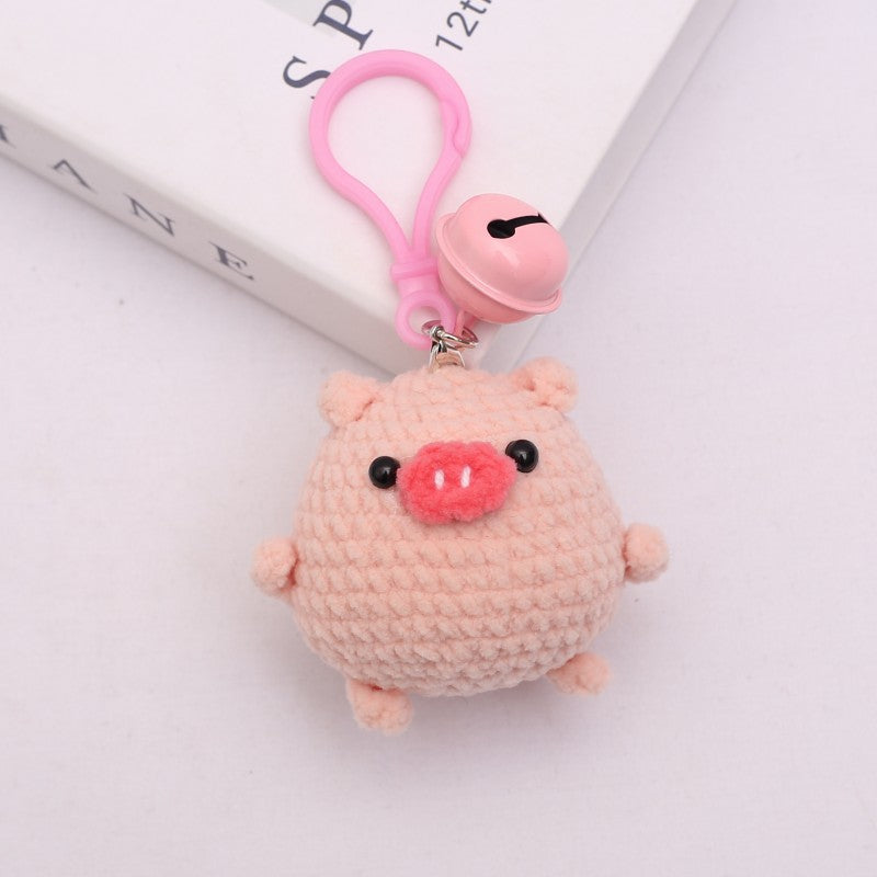 [Blind Box] 3 Crochet Accessories + 2 DIY Plush Pet, Hand crochet wool doll crochet chubby pendant cross-border hand crochet cartoon doll finished product