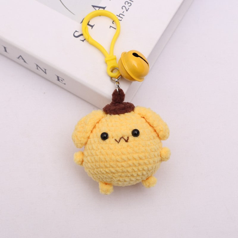 [Blind Box] 3 Crochet Accessories + 2 DIY Plush Pet, Hand crochet wool doll crochet chubby pendant cross-border hand crochet cartoon doll finished product