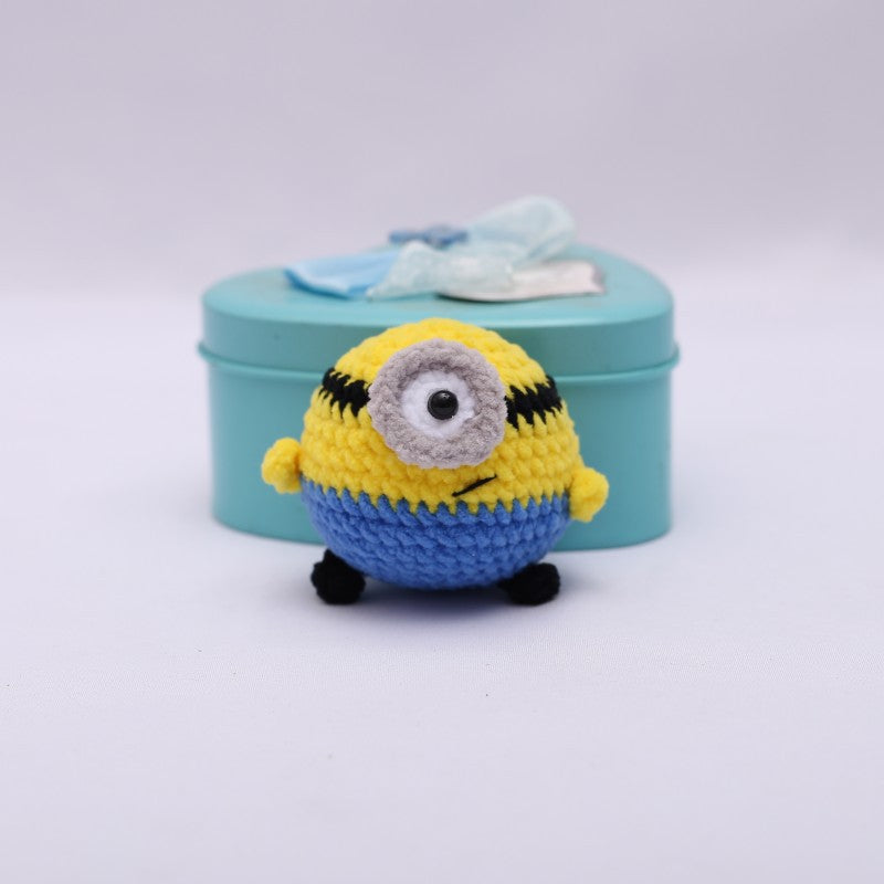 [Blind Box] 3 Crochet Accessories + 2 DIY Plush Pet, Hand crochet wool doll crochet chubby pendant cross-border hand crochet cartoon doll finished product