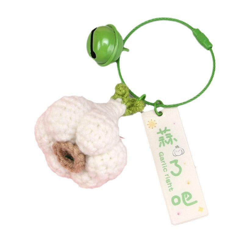 [Blind Box] 3 Crochet Accessories + 2 DIY Plush Pet, Knitted finished product garlic, green onion, Chinese cabbage pendant creative keychain bag accessory exquisite gift